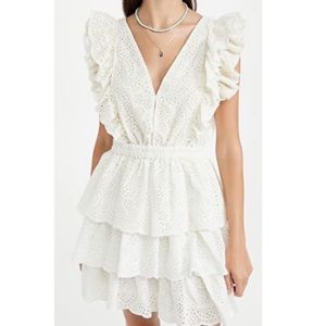 Love the Label Eyelet Tiered Mini Dress - M